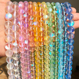 Austria Pink Crystal MoonStone Round Loose Beads 6-12mm