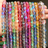 Austria Pink Crystal MoonStone Round Loose Beads 6-12mm