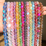 Austria Pink Crystal MoonStone Round Loose Beads 6-12mm