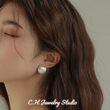 Frosted Ball Studs Earrings 925 Silver Classic Earring for Women