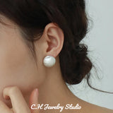 Frosted Ball Studs Earrings 925 Silver Classic Earring for Women