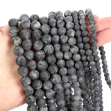 Frosted Spectrolite Natural Stone Beads Round Loose Spacer Beads 4-12MM