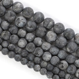 Frosted Spectrolite Natural Stone Beads Round Loose Spacer Beads 4-12MM