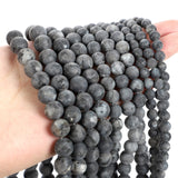 Frosted Spectrolite Natural Stone Beads Round Loose Spacer Beads 4-12MM