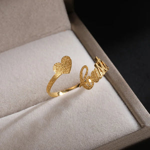 Frosted Name Rings Heart Nickname Wedding