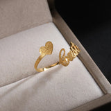 Frosted Name Rings Heart Nickname Wedding