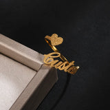 Frosted Name Rings Heart Nickname Wedding