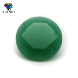 Green Glass Stone 2.25~5.0mm Round Cut Unpolished Bottom Malay Jades Glass Beads