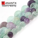 Matte Fluorite Natural Stone Beads - 6 8 10 12mm - DI