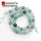 Matte Fluorite Natural Stone Beads - 6 8 10 12mm - DI