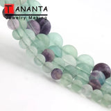 Matte Fluorite Natural Stone Beads - 6 8 10 12mm - DI
