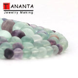 Matte Fluorite Natural Stone Beads - 6 8 10 12mm - DI