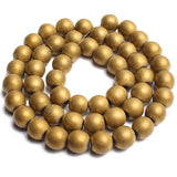 Frosted Matte Hematite Stone Beads - Rose Silver - Round Spacer Beads