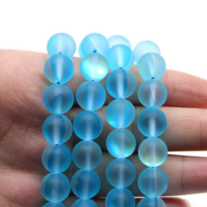 Frosted Matte Lake Glitter MoonStone Crystal Round Loose Spacer Beads 6-12MM