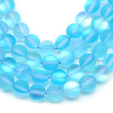 Frosted Matte Lake Glitter MoonStone Crystal Round Loose Spacer Beads 6-12MM