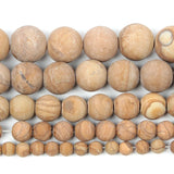 Natural Stone Beads Matte Yellow Veins Charm for DIY Bracelet Strand