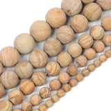 Natural Stone Beads Matte Yellow Veins Charm for DIY Bracelet Strand