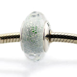 925 Sterling Silver Frosty Mint Glass Charms for Bracelets