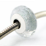 925 Sterling Silver Frosty Mint Glass Charms for Bracelets