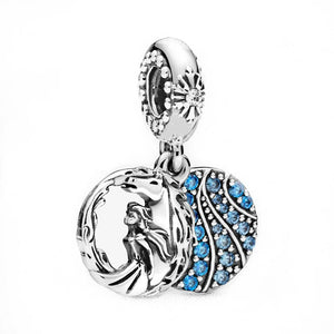 Frozen Elsa & Nokk 925 Silver Charm Bead Disney Bracelet DIY Jewelry