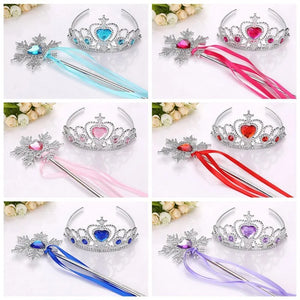 Frozen Princess Tiara Crown Set Party Accessories Children's Dress Up Headdress