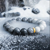 Natural Howlite Map Stone Beads Bracelet for Anxiety Relief