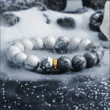 Natural Howlite Map Stone Beads Bracelet for Anxiety Relief
