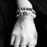 Natural Howlite Map Stone Beads Bracelet for Anxiety Relief