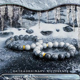 Natural Howlite Map Stone Beads Bracelet for Anxiety Relief