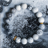 Natural Howlite Map Stone Beads Bracelet for Anxiety Relief