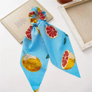 Fruit Cartoon Style Hair Ring Girl Square Scarf Headband