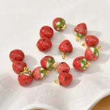 Strawberry Ceramic Pendant Beads for DIY Jewelry Making