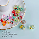 Fruit series glass beads cherry blossom butterfly DIY bracelet material