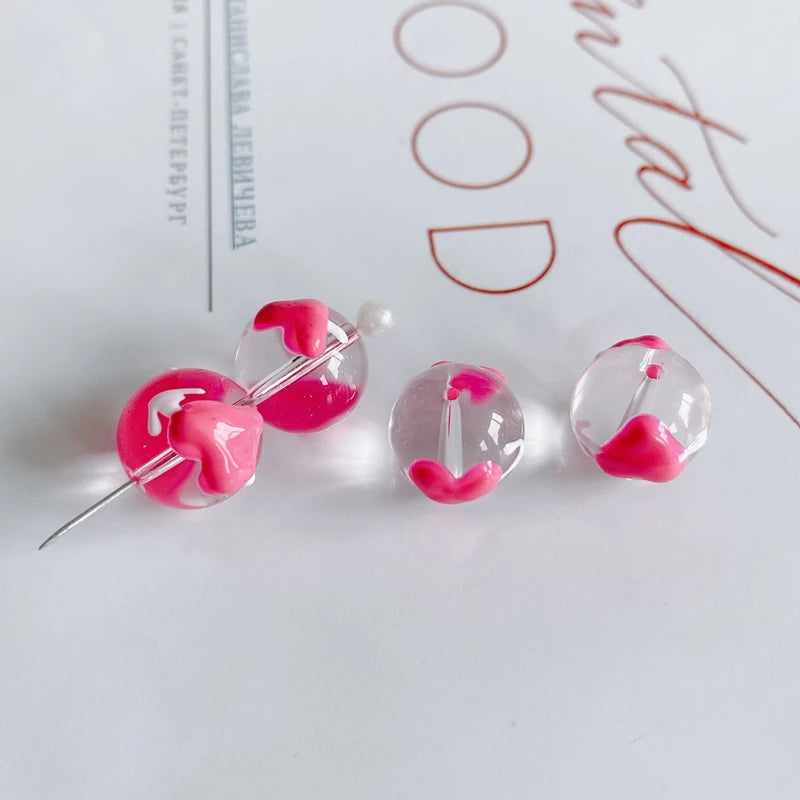 Fruit series glass beads cherry blossom butterfly DIY bracelet material