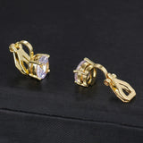 Cubic Zirconia Clip Earrings CZ Crystal Female Wedding