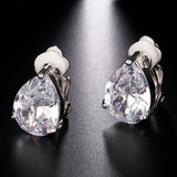 Cubic Zirconia Clip Earrings CZ Crystal Female Wedding