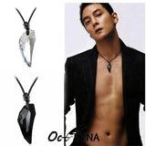 Spike Wolf Tooth Stone Pendant Choker Necklace