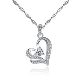 Crystal Double Hearts Necklace for Women Wedding Jewelry