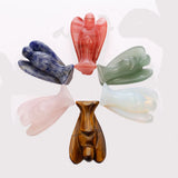 1pc Peace Angel Figurine Crystal Guardian Stone Ornament for Jewelry Making