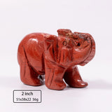 2 Inch Rose Crystal Elephant Figurine Carved Natural Stone Animal Statue