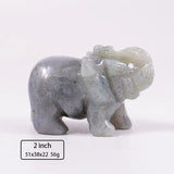 2 Inch Rose Crystal Elephant Figurine Carved Natural Stone Animal Statue