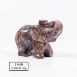 2 Inch Rose Crystal Elephant Figurine Carved Natural Stone Animal Statue