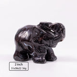 2 Inch Rose Crystal Elephant Figurine Carved Natural Stone Animal Statue