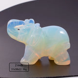 2 Inch Rose Crystal Elephant Figurine Carved Natural Stone Animal Statue