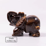2 Inch Rose Crystal Elephant Figurine Carved Natural Stone Animal Statue