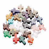 Natural Crystal Quartz Cross Necklace 25pcs Stone Pendants Charms