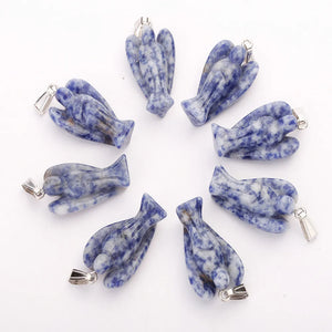 Natural Angel Stone Pendant Reiki Healing Crystal 10pcs