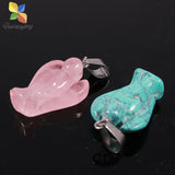 Natural Angel Stone Pendant Reiki Healing Crystal 10pcs