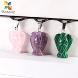 Natural Angel Stone Pendant Reiki Healing Crystal 10pcs