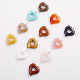 Fubaoying Heart Hollow Crystal Necklace Pendants 12pcs DIY Charms